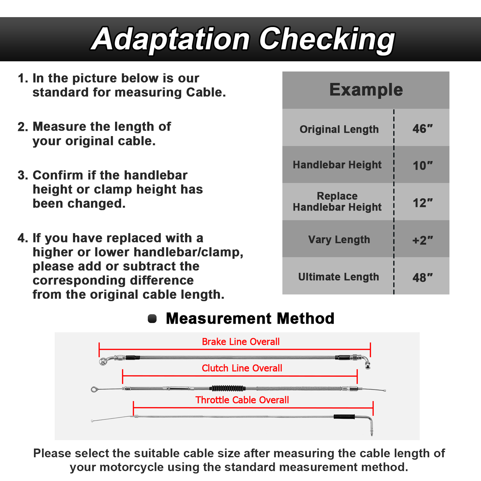 12"-14" Handlebar Brake Clutch TBW Cable for 17-20 For Harley FLTR FLHR FLHX ABS