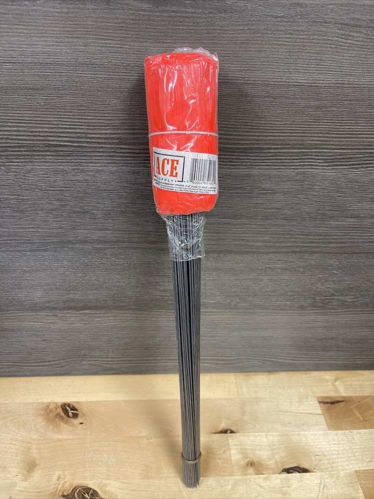 Marking flags Small flags Yard flags 100 Pack 15” Pole Orange New