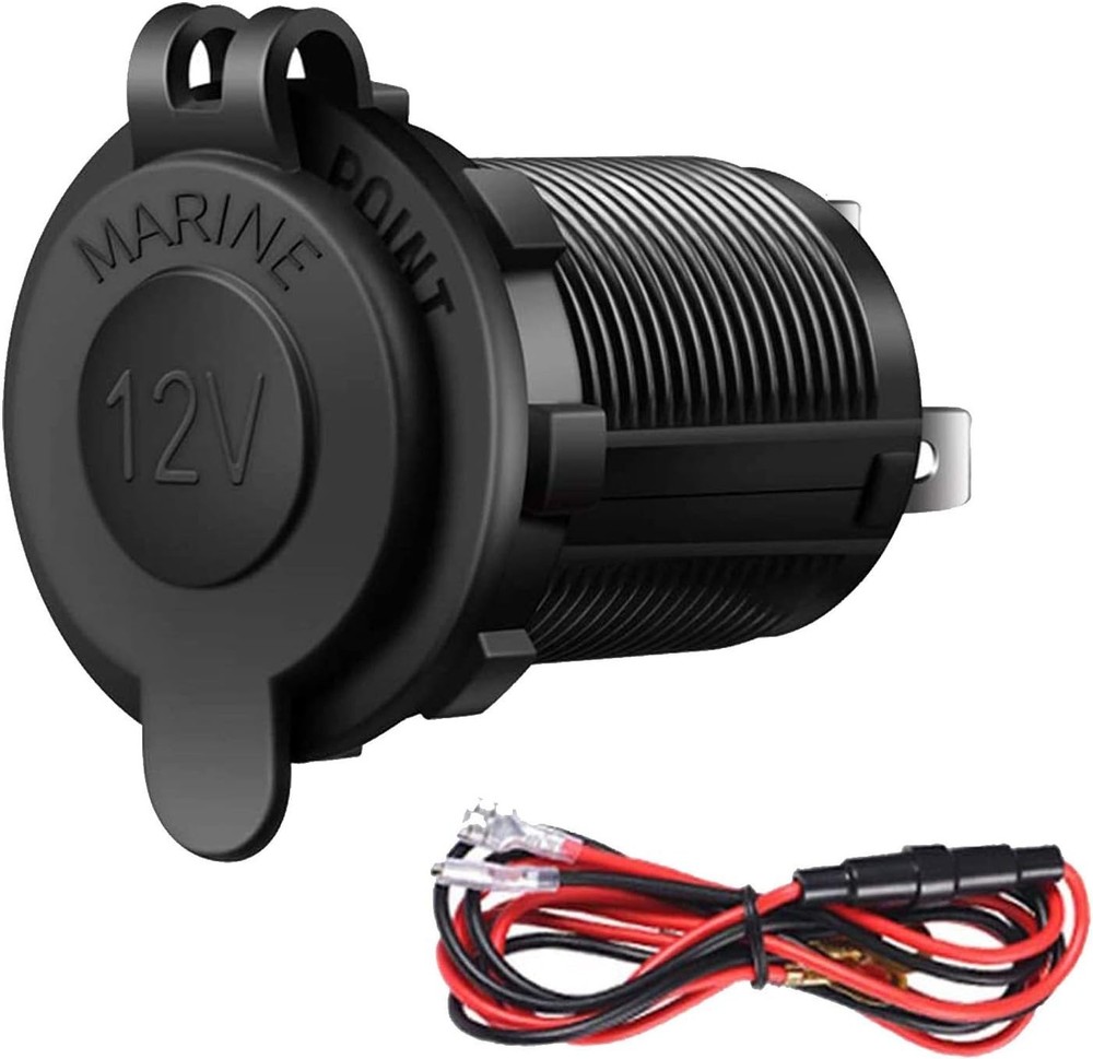 Flame-Resistant 12V/24V Outlet Socket with Over-Load Protection - Easy Install