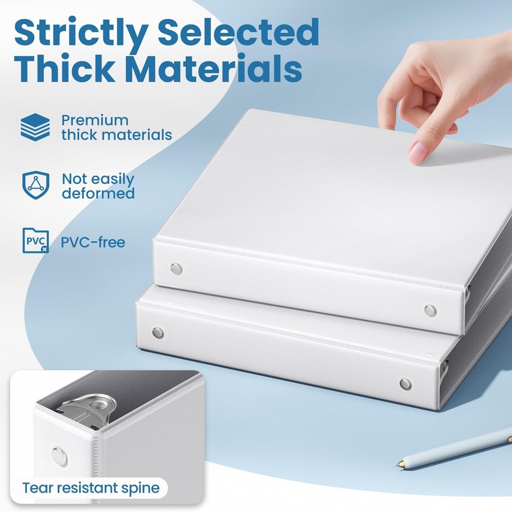 SUNEE 3 Ring Binders 1 Inch 12 Pack, Clear View Binders Bulk Three Ring PVC-F...