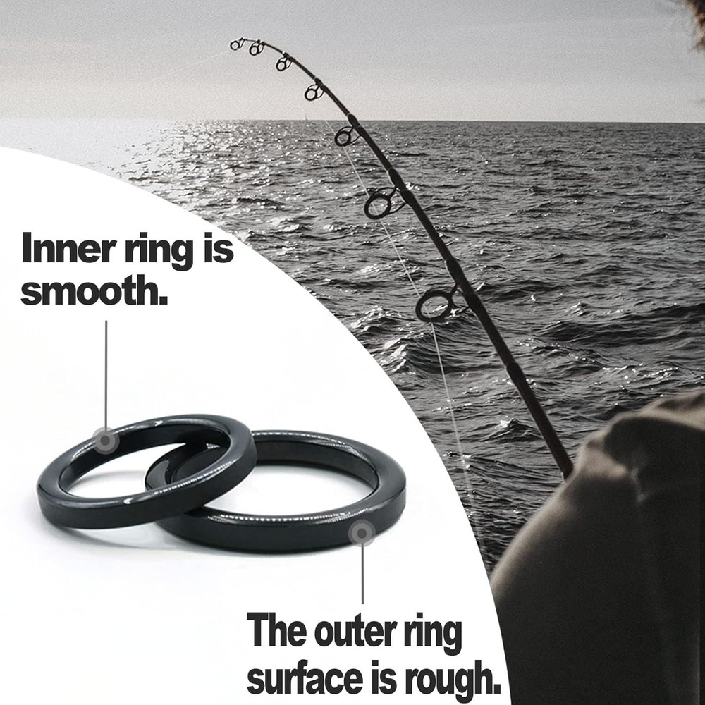 Fishing Rod Ceramic Guide Ring Replacement Kit 14 Sizes for Spinning Casting