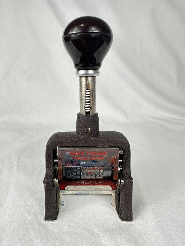 Vintage Bates Numbering Machine Stamp Wheel Style Consecutive & repeat