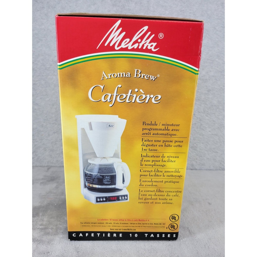 Melitta Aroma Brew 10 Cup Coffee Maker Programmable Digital Clock Timer White
