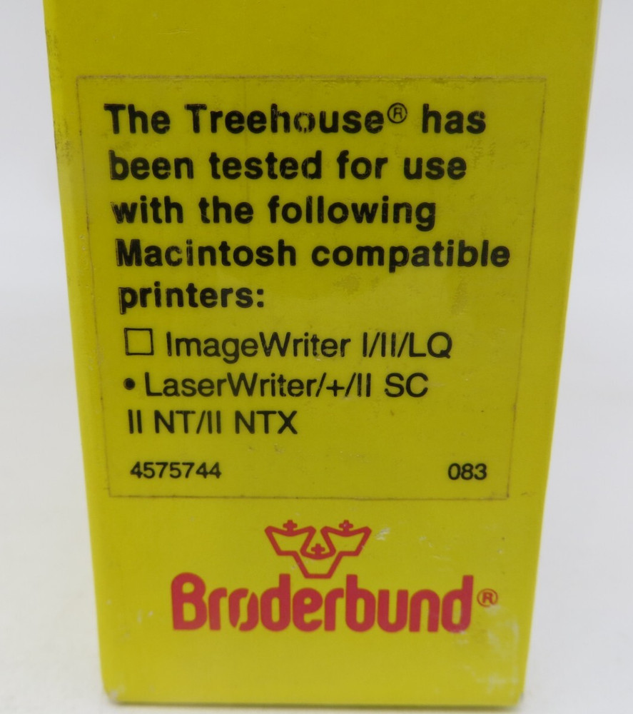 THE TREEHOUSE (MAC, 3.5" Floppy Disk) Broderbund 1992 Computer Software Big Box