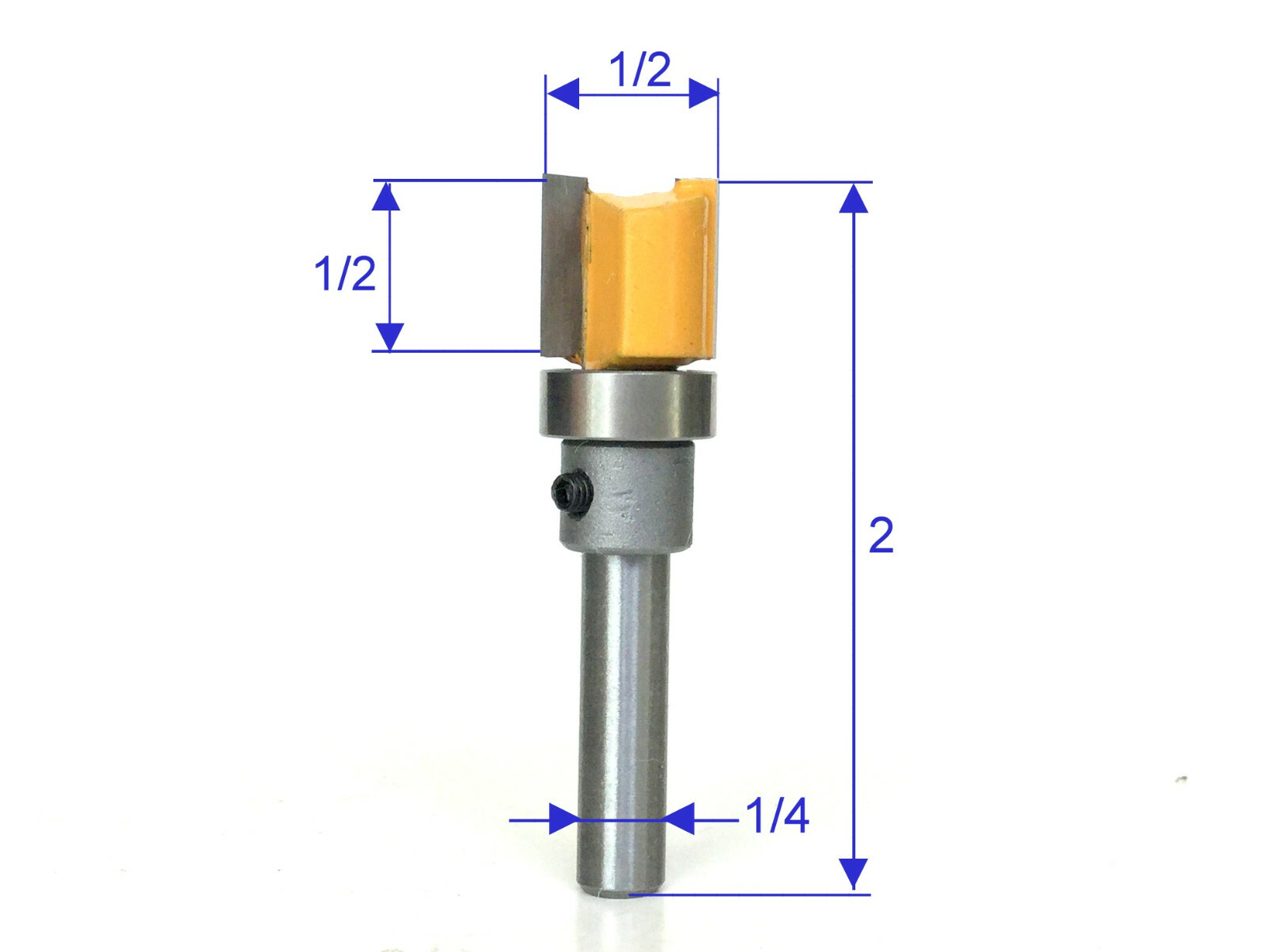 1 pc 1/4" Shank with Top Bearing Dado 1/2x1/2 Blade Flush Trim Pattern Bit G