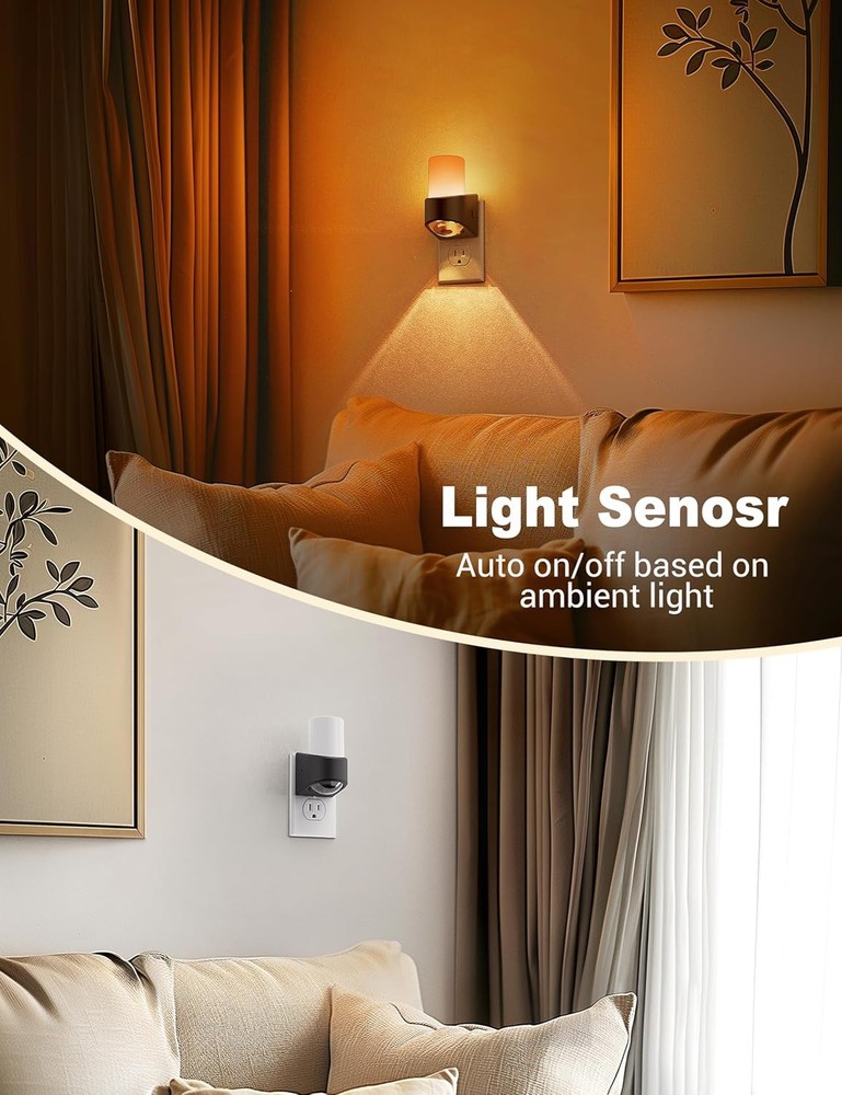 JandCase LED Night Lights Plug into Wall, Color Changing Multicolor