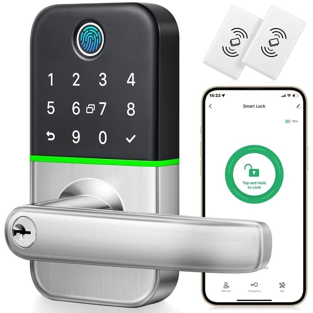 Keypad Smart Door Lock with Handle: Kucacci Keyless Entry Door Lock - Smart L...