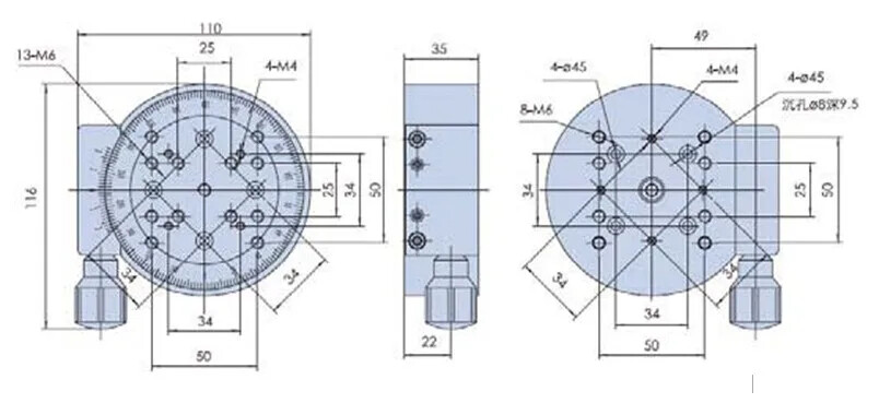 High Quality PT-SD203 Worm-Driven Manual Rotation Stage