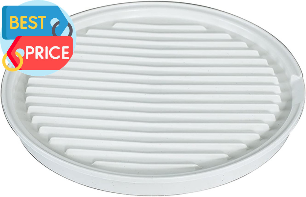 round Bacon and Meat Microwave Grill, 2-Sided, White