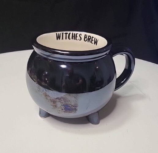 Black Cauldron Mug WITCHES BREW Halloween 16 oz Cup