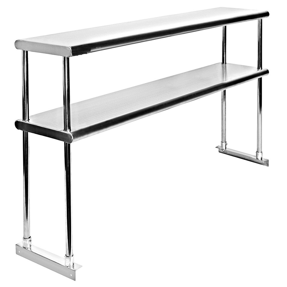 Stainless Steel Adjustable Double Overshelf for Work Table 12"x24"