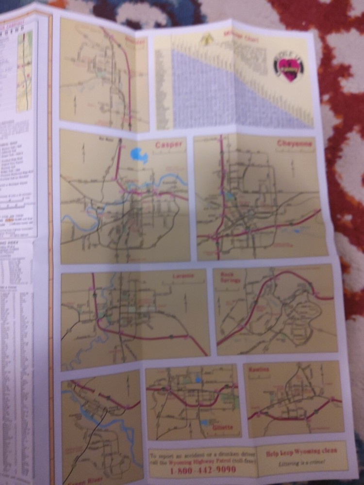 1989 Wyoming Highway Commission Map