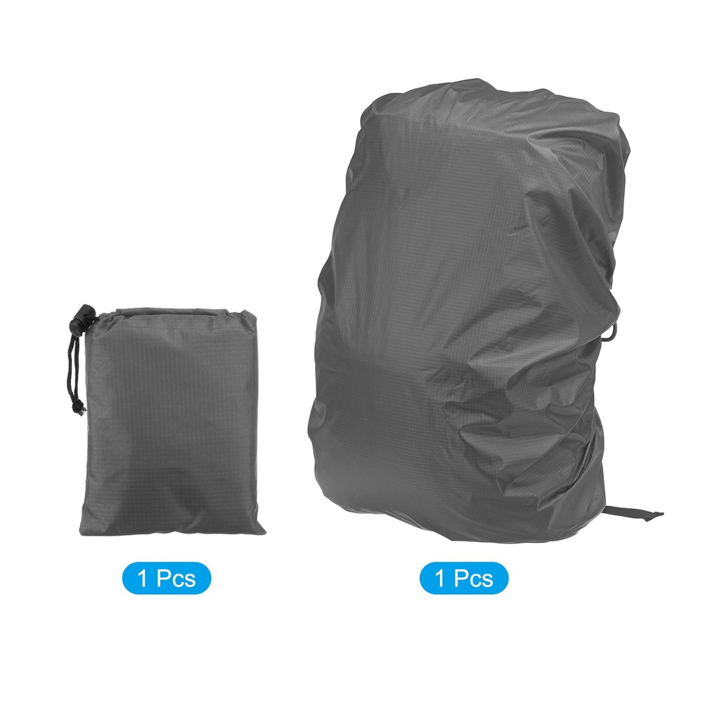 40-50L Backpack Rain Cover with Drawstring Bag, L, Gray Checkered