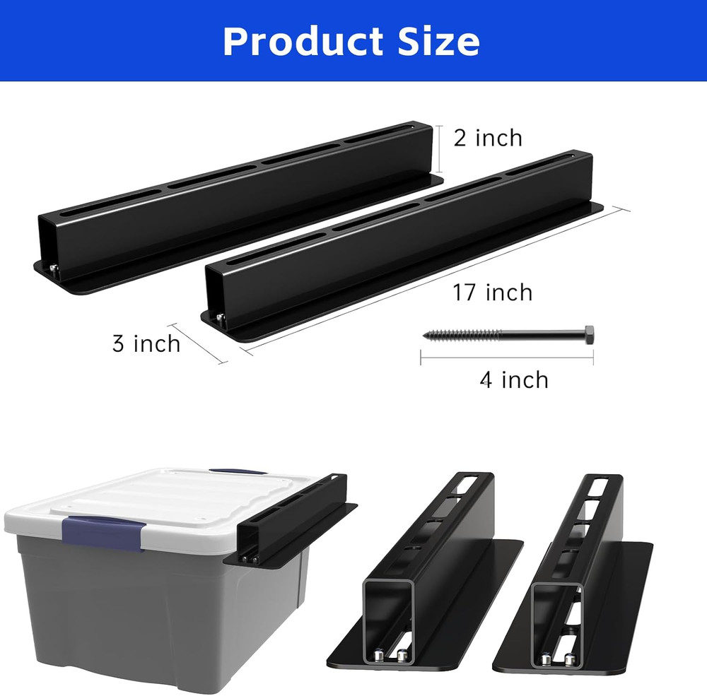 5 Pack Overhead Storage Rack, Ceiling Rack for Utility Bins Organization, Heavy