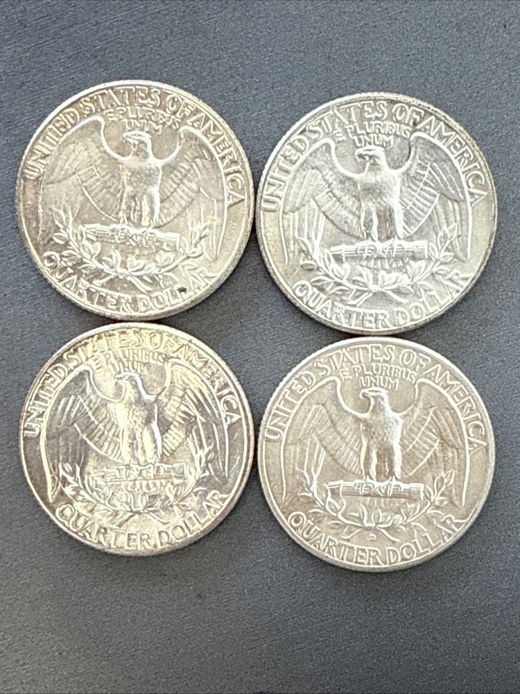 1964 P/1949 D 4 Silver Washington Quarters