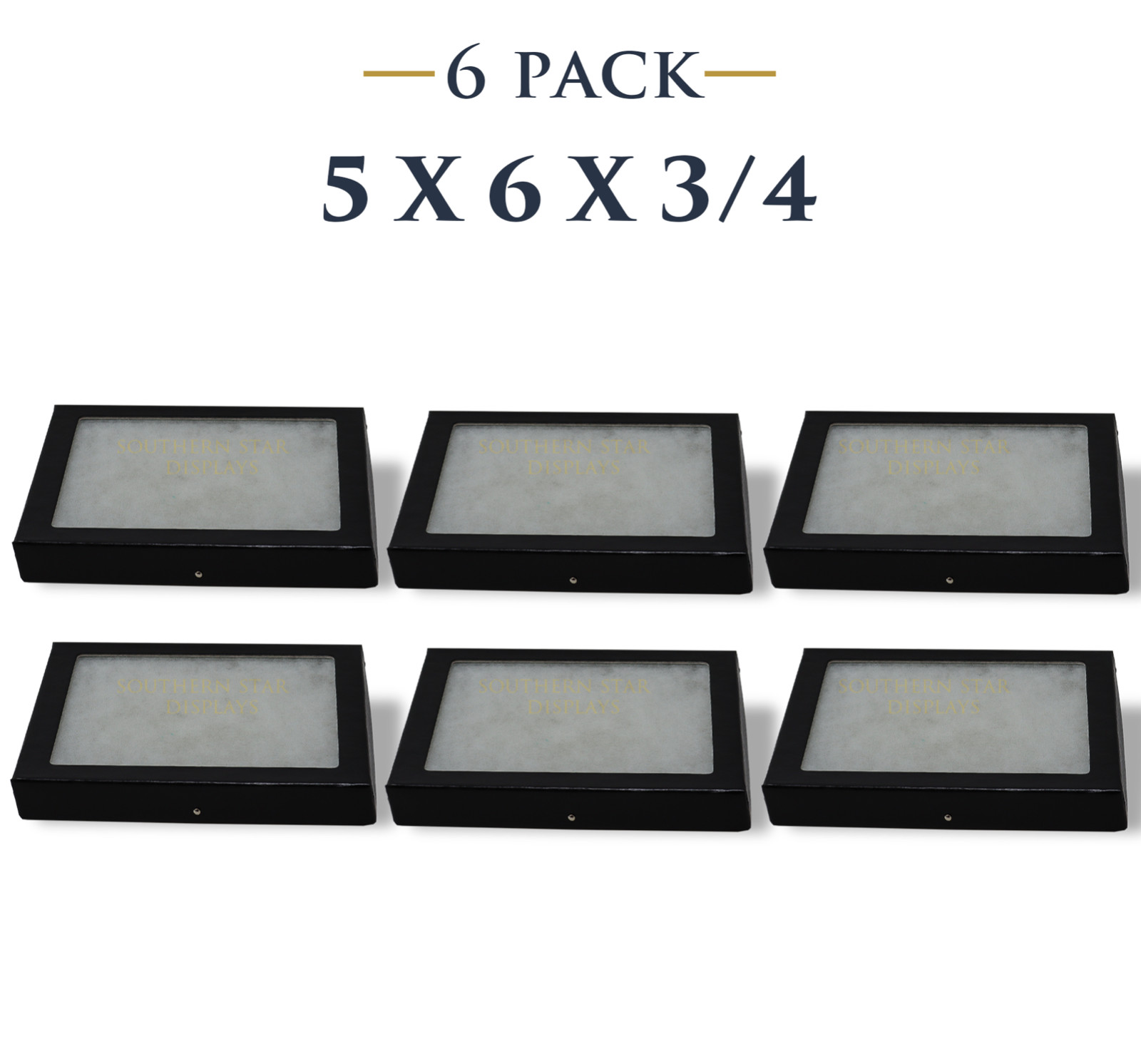 6 Pack of 5 x 6 x 3/4 Riker Display Cases Boxes for Collectibles and Arrowheads