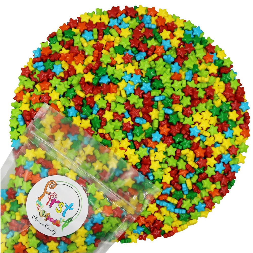 NEON STARS ASSORTED COLORED MINI HARD CANDIES