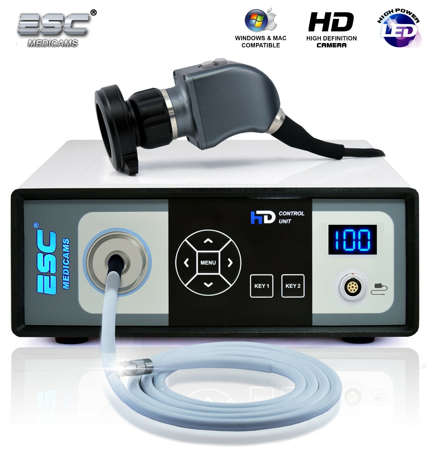 Portable Endoscopy Camera & Cold LED Light Source HD USB ENT Medical Endoscope