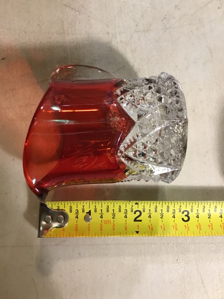 1935 “Max” RUBY RED FLASH GLASS STAR OF DAVID CREAMER