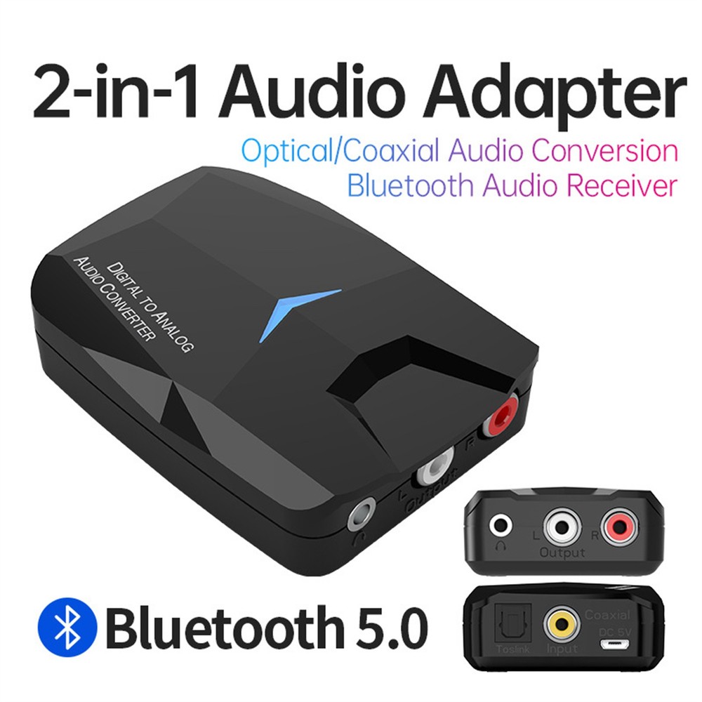 2 In 1 Bluetooth-Compatible Receiver Bluetooth Optical Coaxial Converter New
