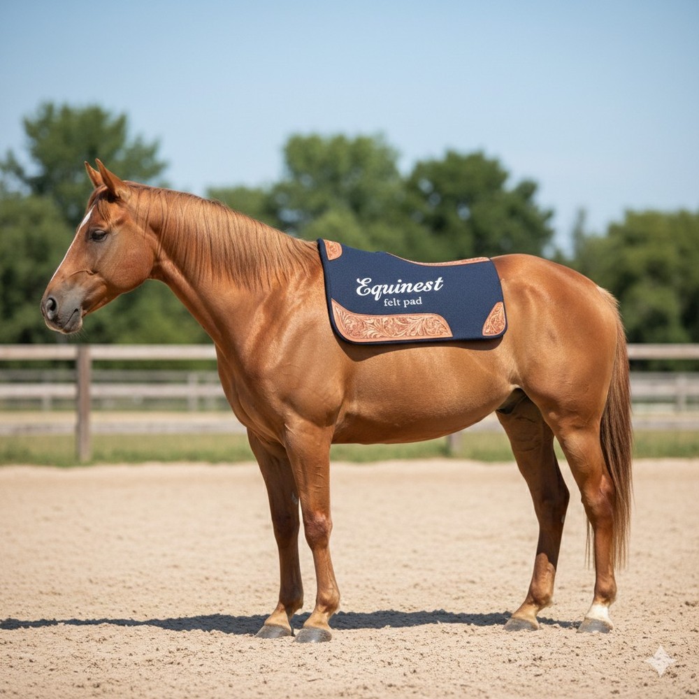 felt saddle pad Navy Blue 34×34 & Other Sizes