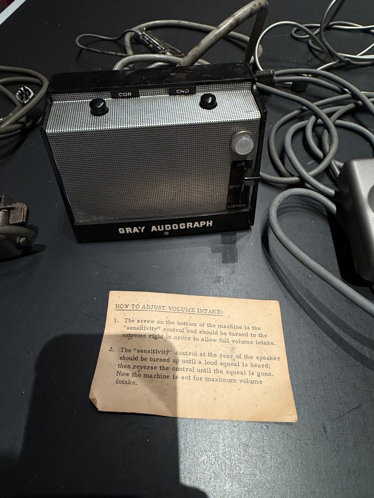 Gray Audograph accessories circa 1940s