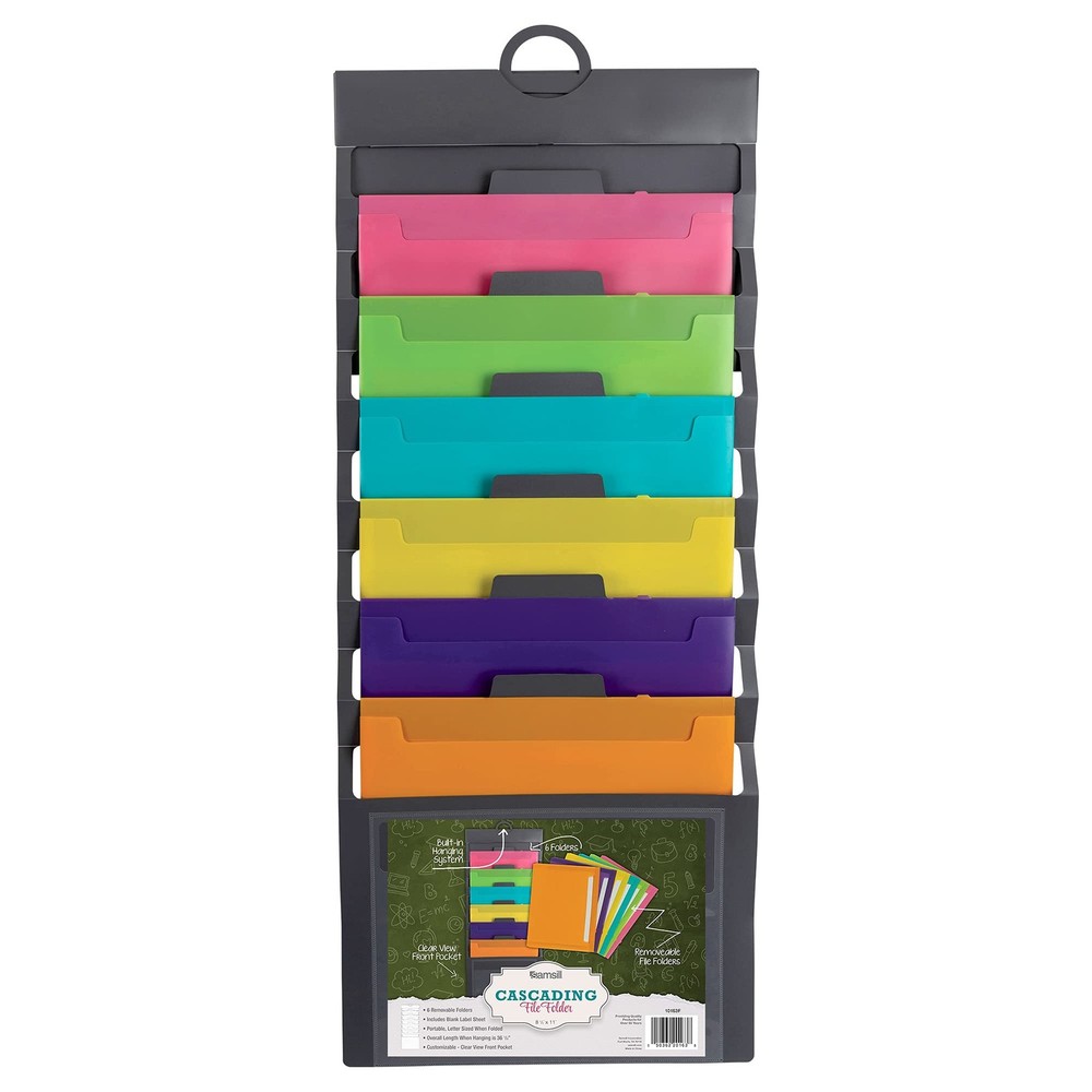 Cascading Wall File Organizer, Classrom Organization and Storage, 6 Removable...