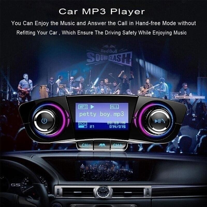 LED Screen Car Bluetooth FM Transmitter Radio MP3 Player Adapter Handsfree Kit