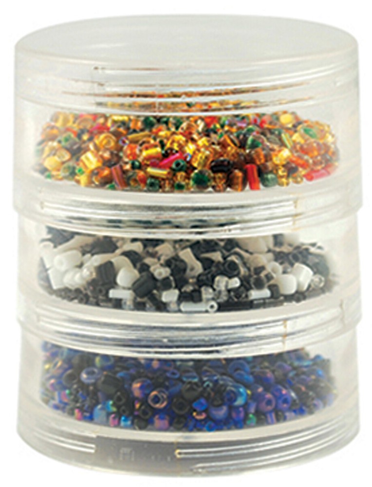 Bead Storage Screw-Stack Canisters 2.75"X1" 3/Pkg