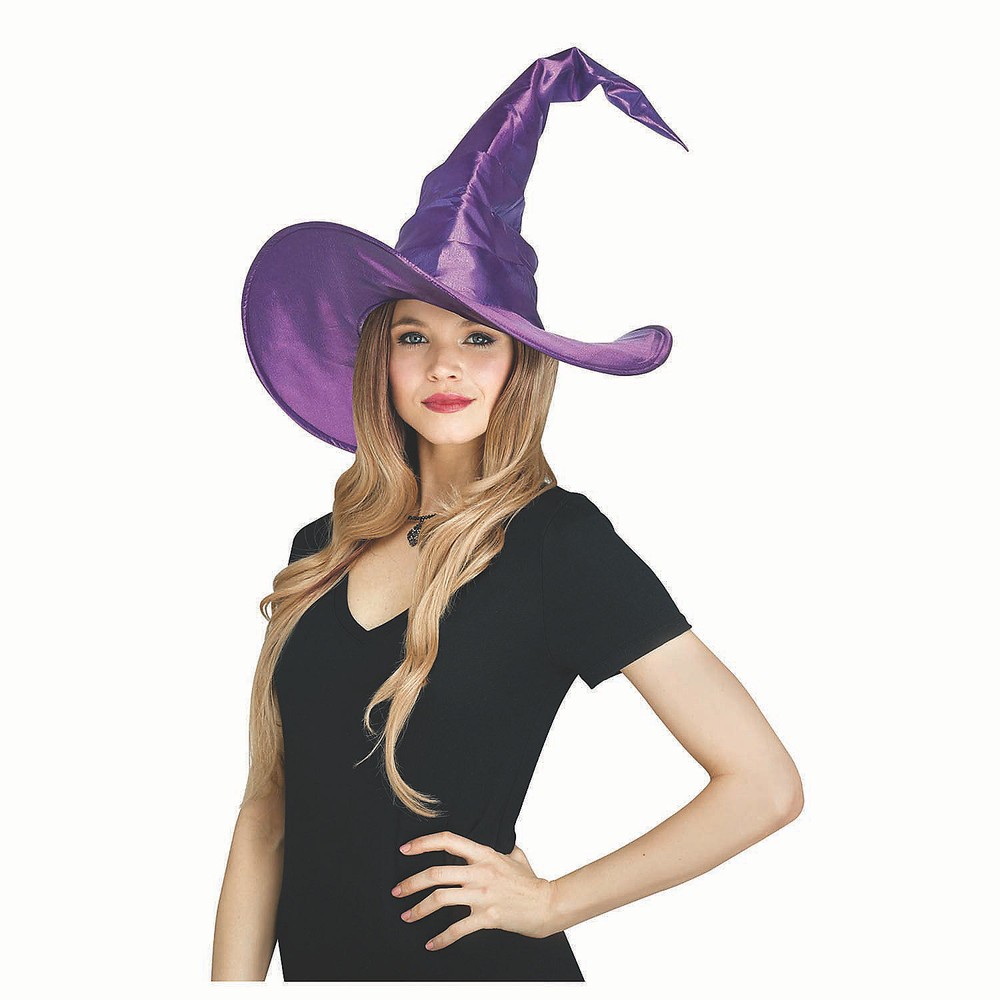 Purple Curved Cone Polyester Witch Hat Costume Accessory - Playboy