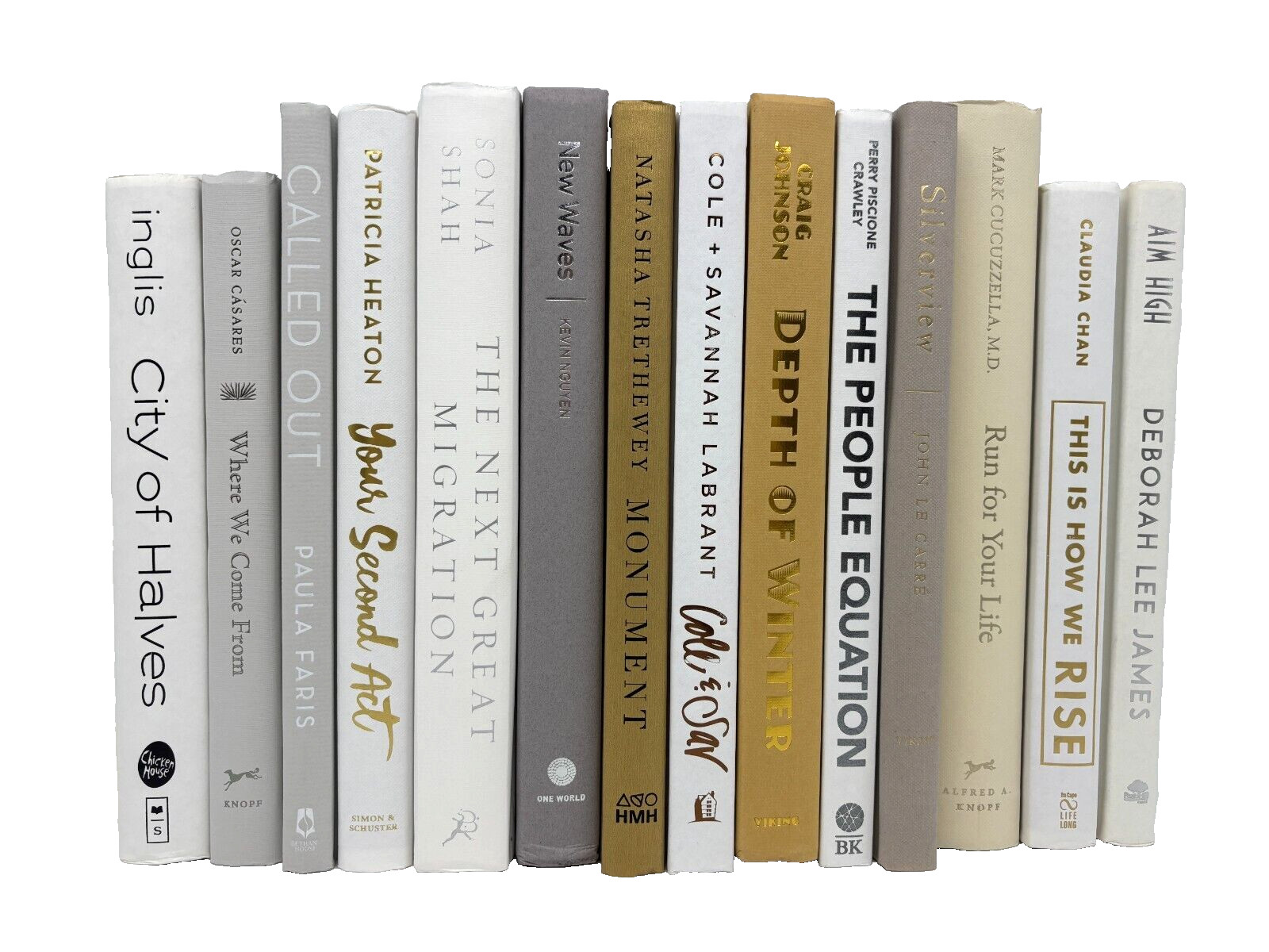 Lot of 14 Hardcover Neutral Colors Books for Home Decor Staging Prop White Beige