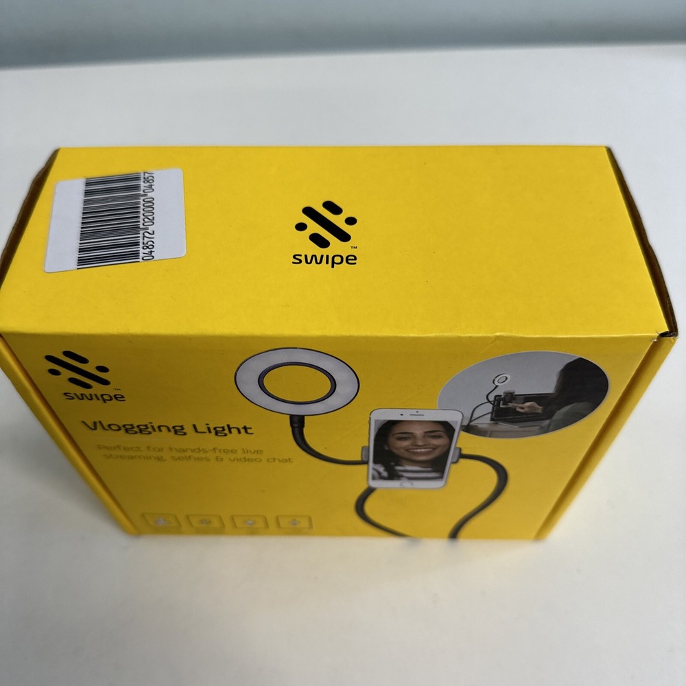 Swipe Vlogging Light USB Powered LED Adjustable brightness Hands Free Box Sealed
