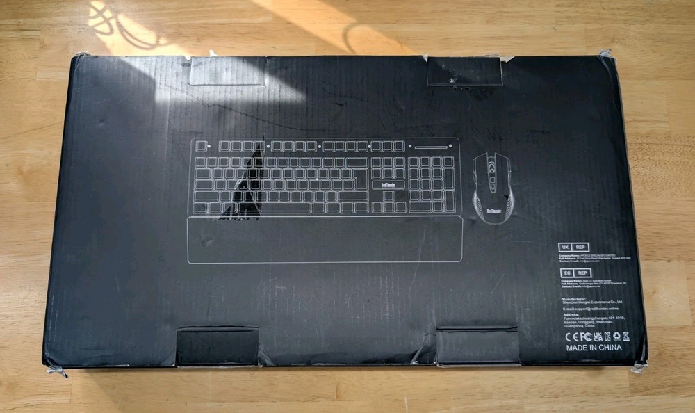 RedThunder K10 Wireless Gaming Keyboard and Mouse Combo, LED Backlit - Black