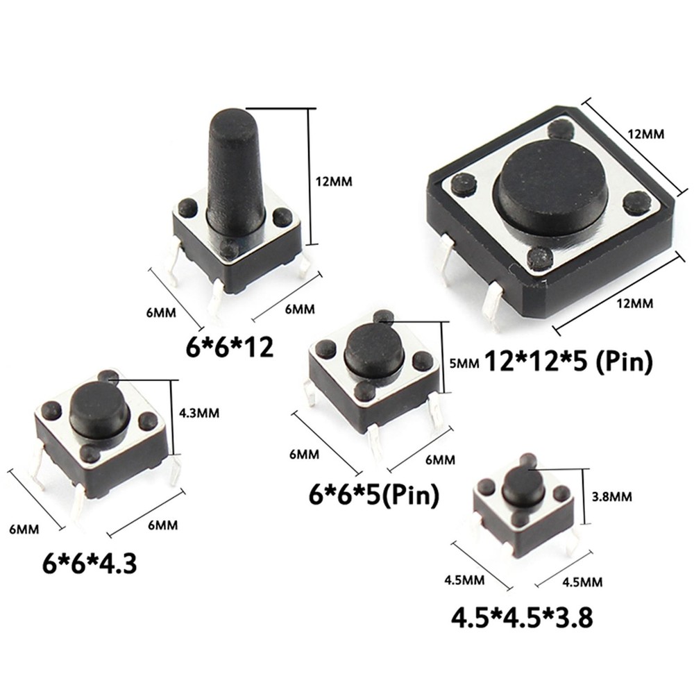 Practical Assorted Kits Micro Switch Push Tact Button ON/OFF Touch Button Switch