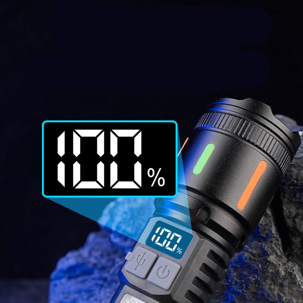 3000 Lumens LED Flashlight Rechargeable with 5 Modes Adjustable Head Portable