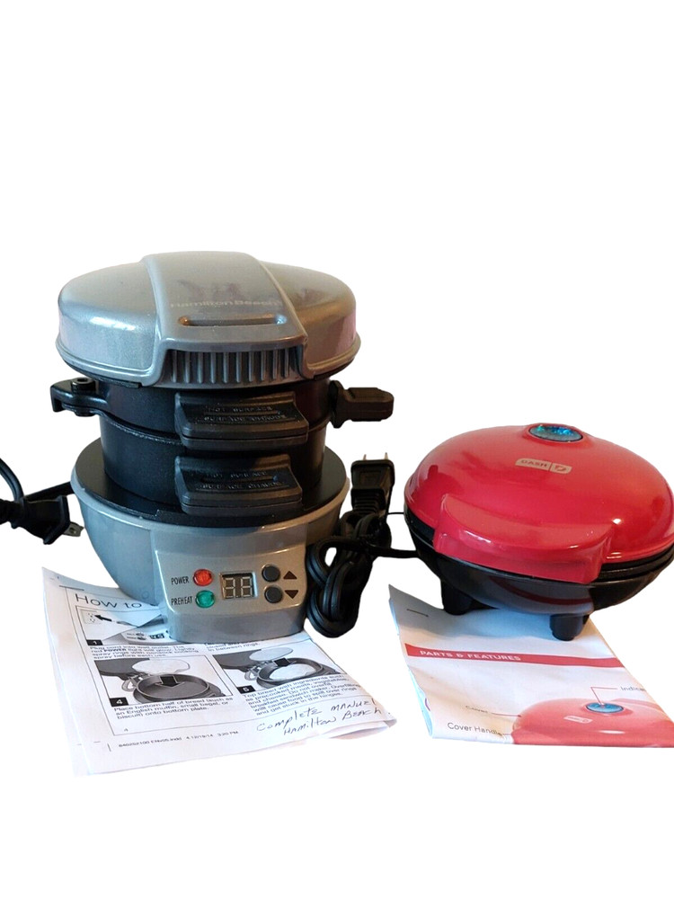 Hamilton Beach Breakfast Sandwich Maker & Dash Mini Waffle Maker Combo