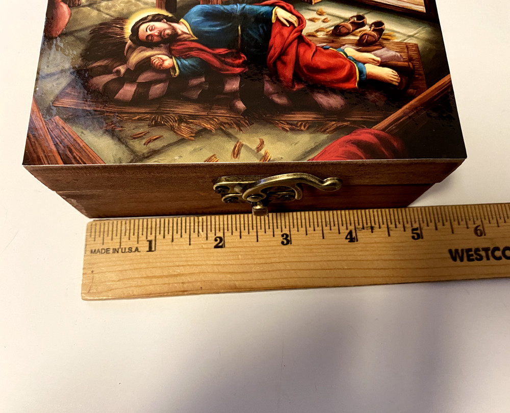 Sleeping Saint Joseph Petition Wood Box , New #AB-023
