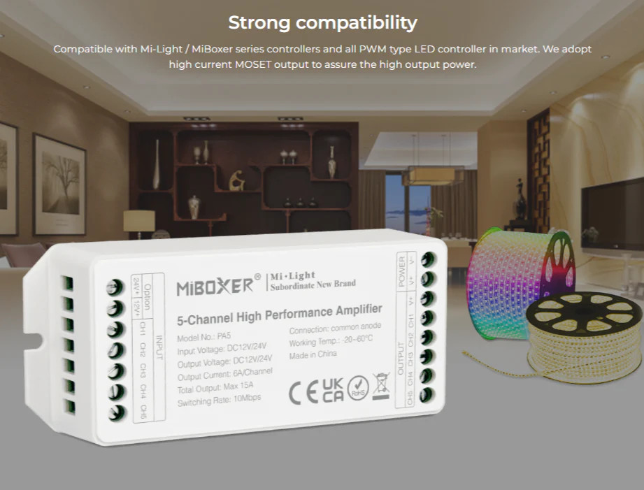 Miboxer 5-Channel High Performance Amplifier