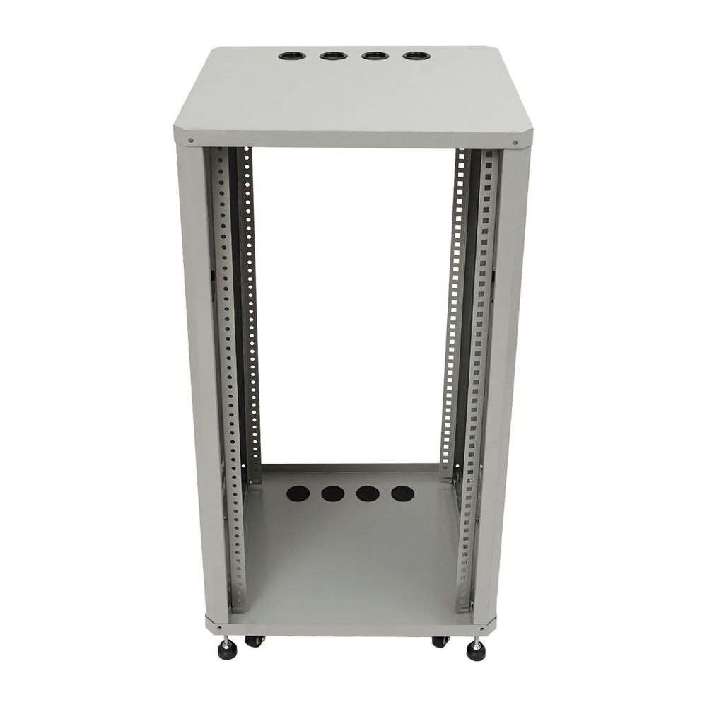 Rolling DJ Mixer Stand, 22U Stereo & Server Rack with Wheels, Open Frame Rack