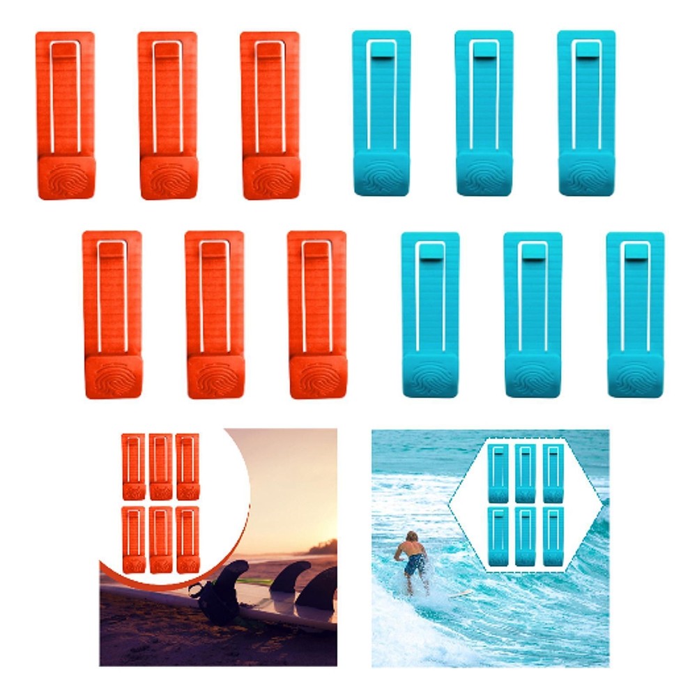 6Pcs Surfboard Fin Clips Set Easy to Use Practical Enhanced Stability Clamps