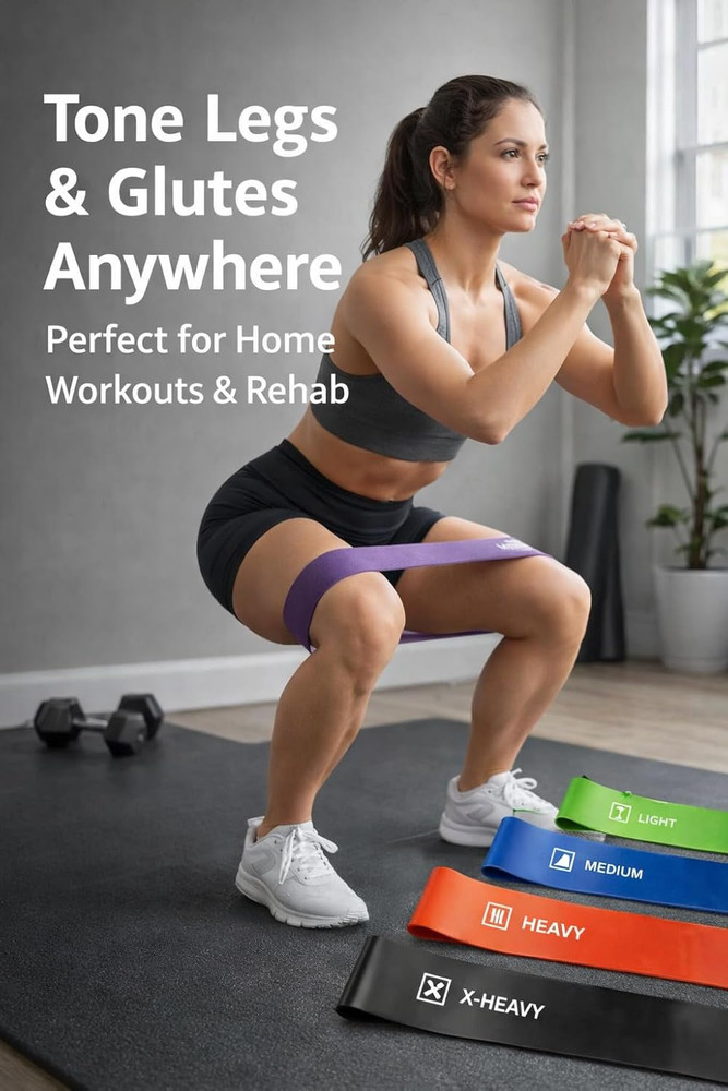 Resistance Bands Set for Workout – 5 Pack Durable Loop Exercise Bands for Streng