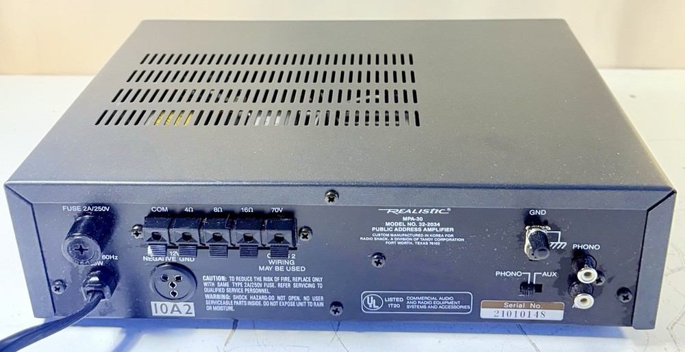 REALISTIC MPA-30 20W P.A. Amplifier