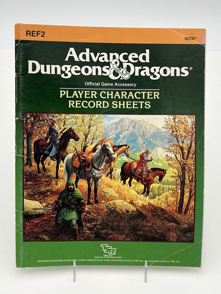 REF2 PLAYER CHARACTER RECORD SHEETS DUNGEONS & DRAGONS AD&D TSR 9028 USED
