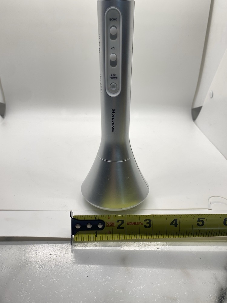 Xtreme Silver Wireless Karaoke Microphone Speaker Echo LED Mic USB Rechargeable