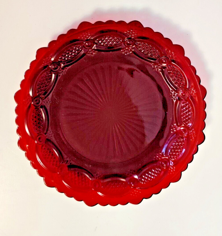 Avon Ruby Red Cape Cod Glassware 1876 7.5" Salad / Dessert Plate
