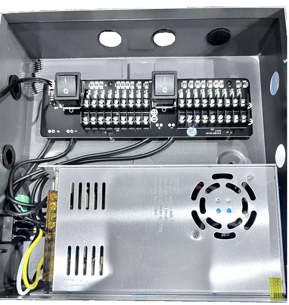 18Ch 12V 20 Amp DC Distribute Power Supply Box for Security Camera CCTV System