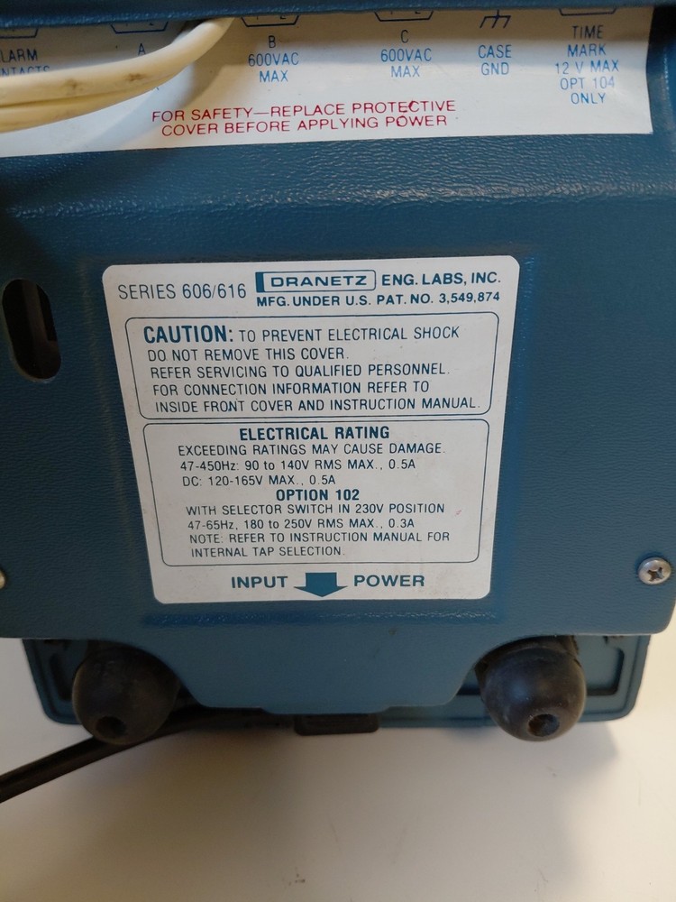 DRANETZ SERIES 606 UNIVERSAL DISTURBANCE ANALYZER With Printer