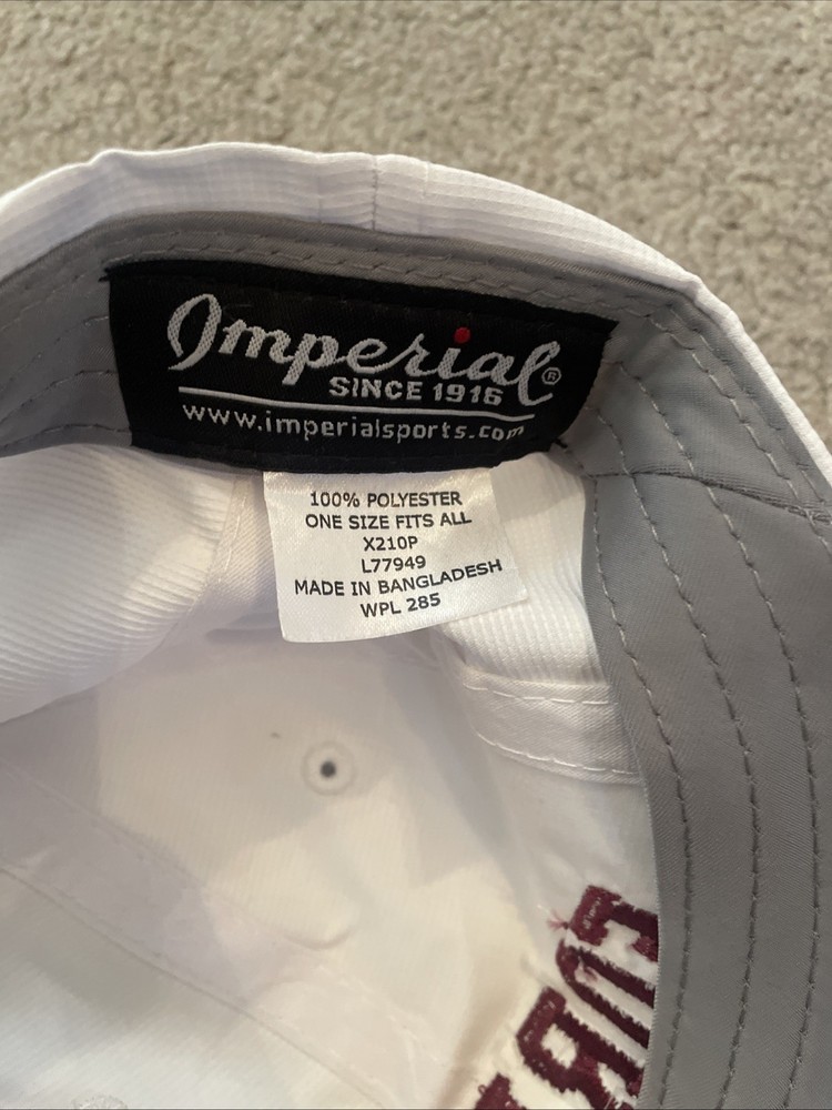Imperial Fordham University Rams White Adjustable Performance Cap Hat UPF 50 New