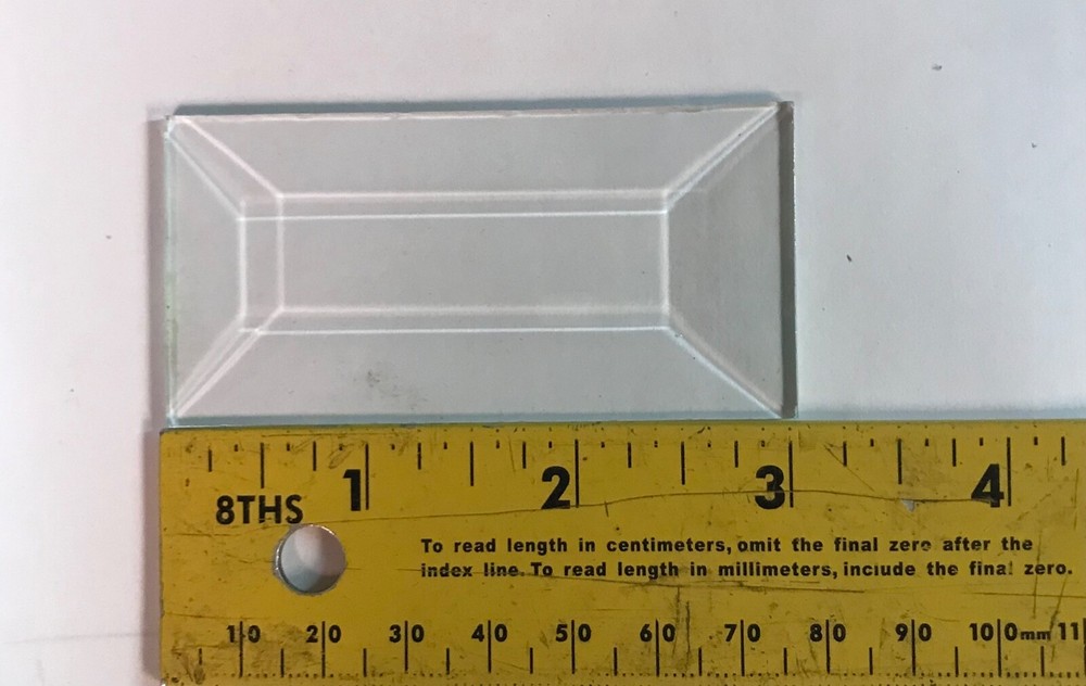 Set of 5- Clear Glass Rectangle Bevels Flat Back-Beveled Front Assorted Sizes