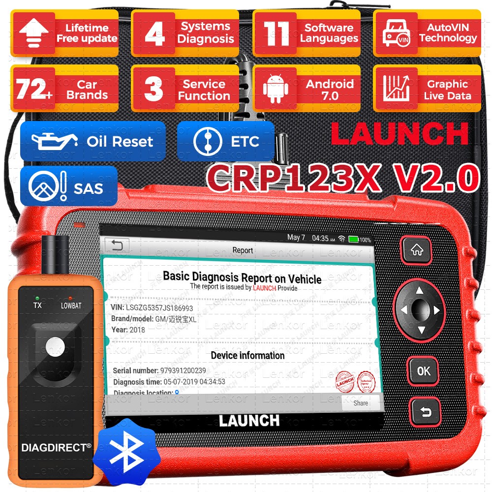 2026 LAUNCH CRP123X OBD2 Scanner Engine ABS SRS Code Reader Car Diagnostic Tool